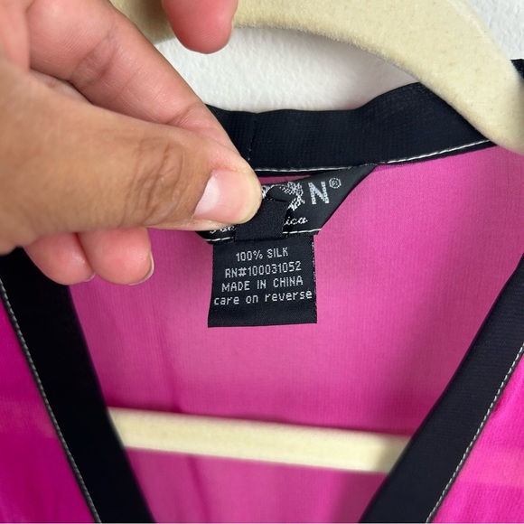 Citron Silk Floral Art to wear Japanese inspired floral dress size: XS - Picture 6 of 9